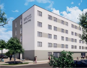 Außenansicht Apartmentkomplex BRICKS