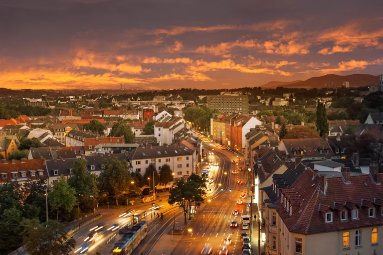 Südliches Kassel im Abendlicht